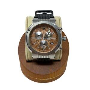 Swiss Legend Legato Watch Mens Chronograph Copper Orange Dial Black Strap Box